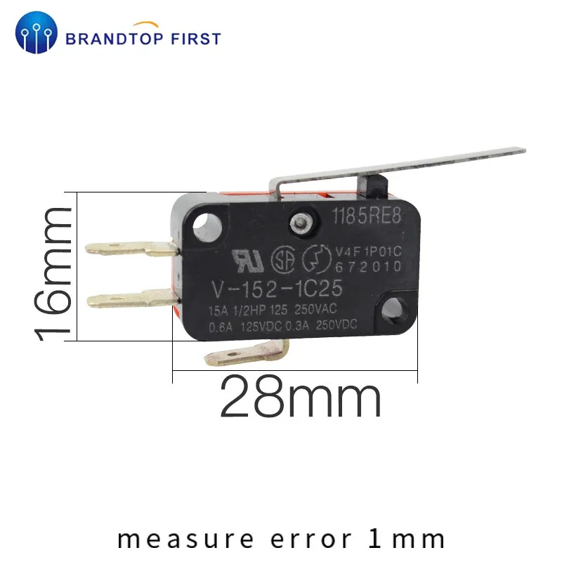V-151-1C25/V-152-1C25/V-153-1C25/V-154-1C25/V-155-1C25/V-156-1C25/V-15-1C25/V-15-1B5/Мгновенный микро концевой выключатель - Цвет: V-152-1C25