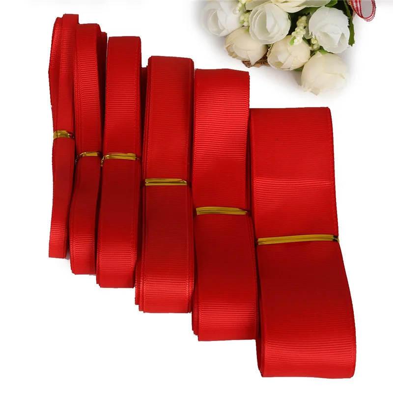 2019 Новые 5 ярдов/лот Ширина 7 мм/10 мм/15 мм/20 мм/25 мм красной лентой Grosgrain ленты для