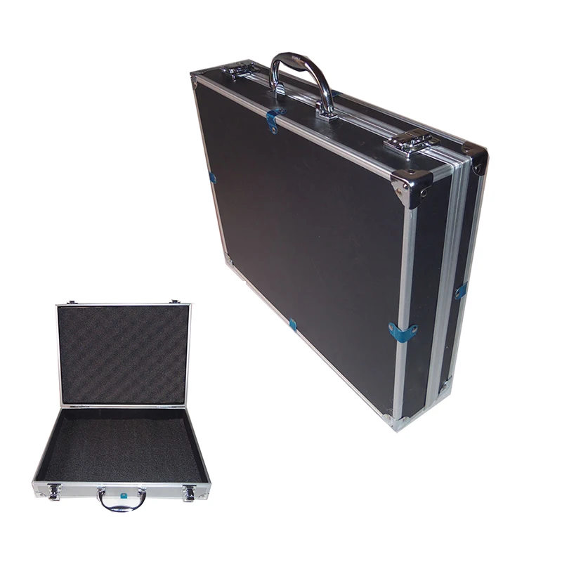 Black Мм алюминиевый ящик для инструментов x 285x80 мм Toolbox 370 портативный инструмент чехол для хранения с губкой подкладка ручной ударопрочный чемодан - Цвет: Black