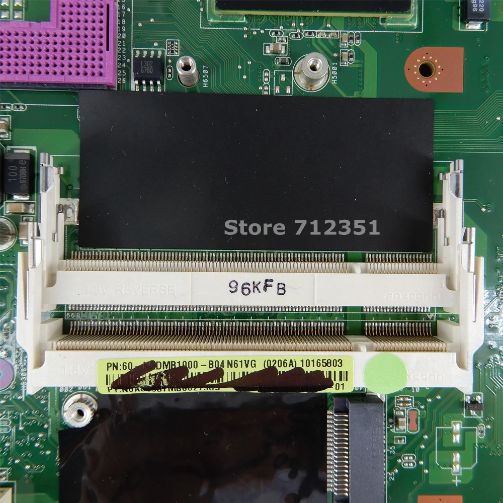 Материнская плата N61VG для ноутбука Mianboard 1 Гб DDR2 PM45 Asus N61V материнская REV 100%