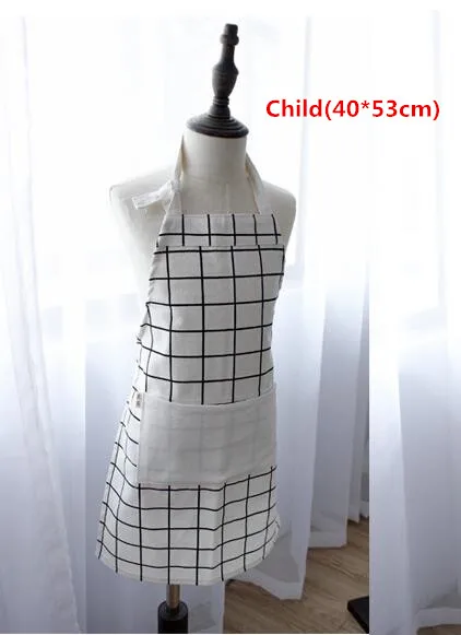 white 40x53cm Популярный модный Регулируемый Кухонный Фартук из хлопка и льна высокого качества для приготовления пищи, выпечки, ресторана, 1 шт - Цвет: white 40x53cm