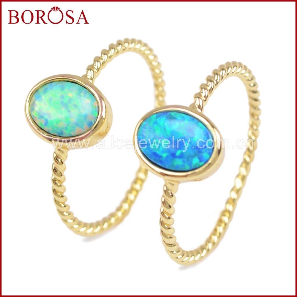 BOROSA 10 шт новые золотые ободки овальной формы японские драгоценные камни опалы