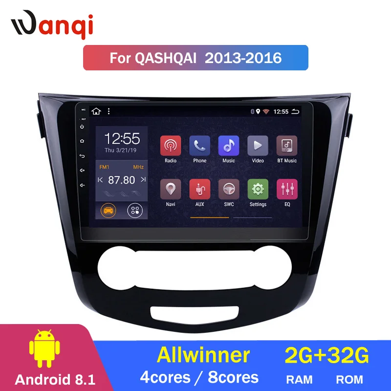 2G ram 32G rom 10,1 дюймов Android 8,1 автомобильный DVD gps для Nissan qashqai X-Trail 2013- навигационная система
