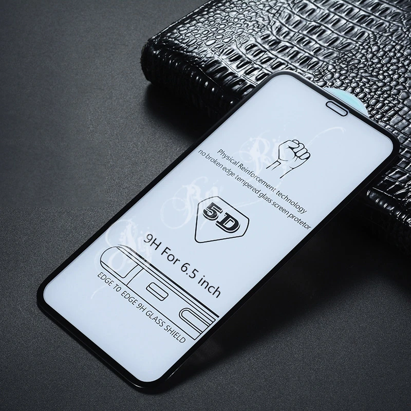 5D закаленное стекло Полное покрытие экрана протектор для iphone 11 Pro Max 8 7 Plus+ 6 6S Xs Xr X 0,26 мм 9H Arc Edge glass Flim