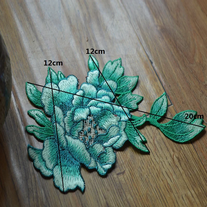 1 шт. голубые и зеленые смешанные цветочные нашивки свадебная вышивка кружевная