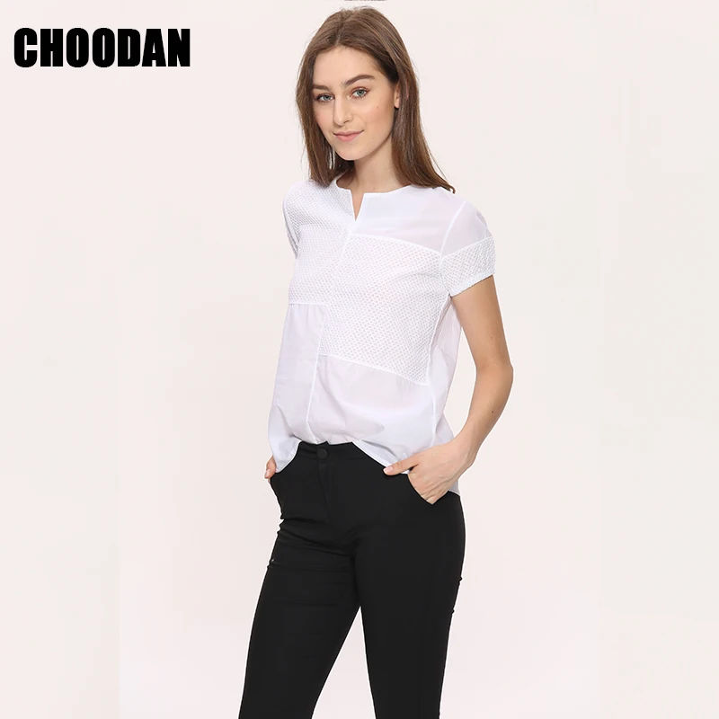 Женская блузка с 3D вышивкой летняя короткими рукавами в Корейском стиле|shirt