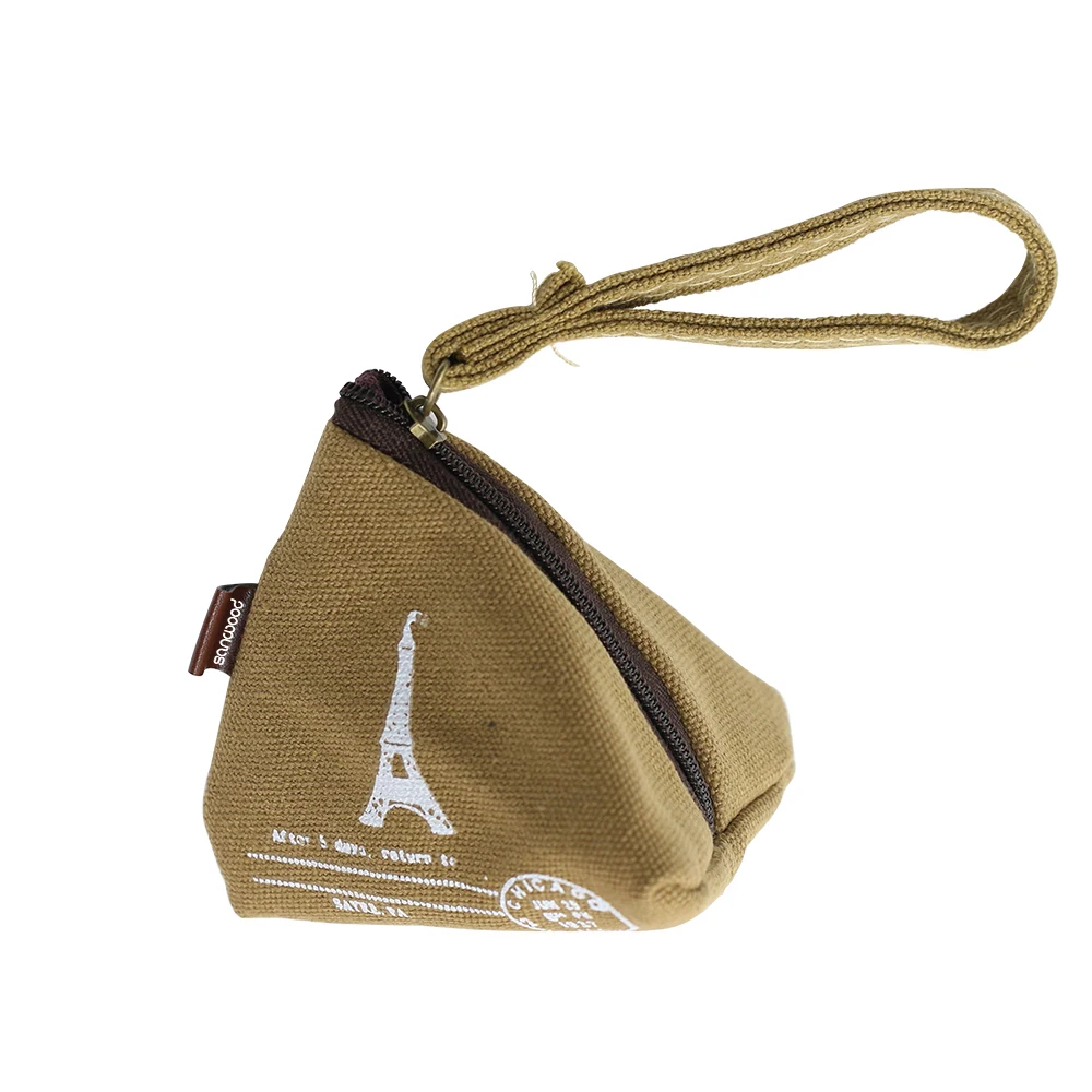 Маленький холщовый мини треугольный кошелек унисекс кошельки клатч сумки для