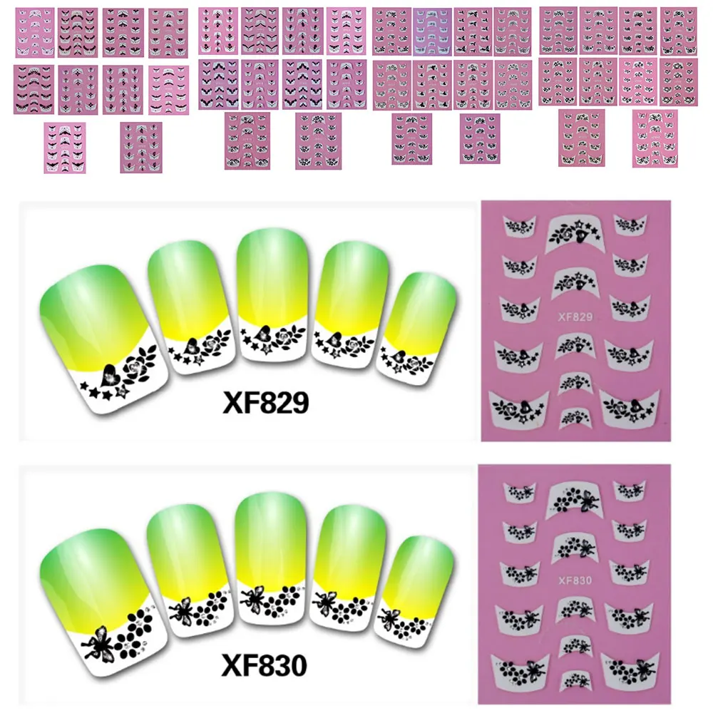 Пирсинг ногтей наклейки для с принтом пустая звезда наклейка цветком полый
