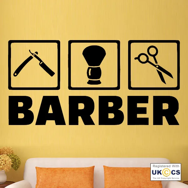 

Barber Salon Beauty Hair Hairdresser Shop Wall Art Stickers Decal Vinyl Room F797
