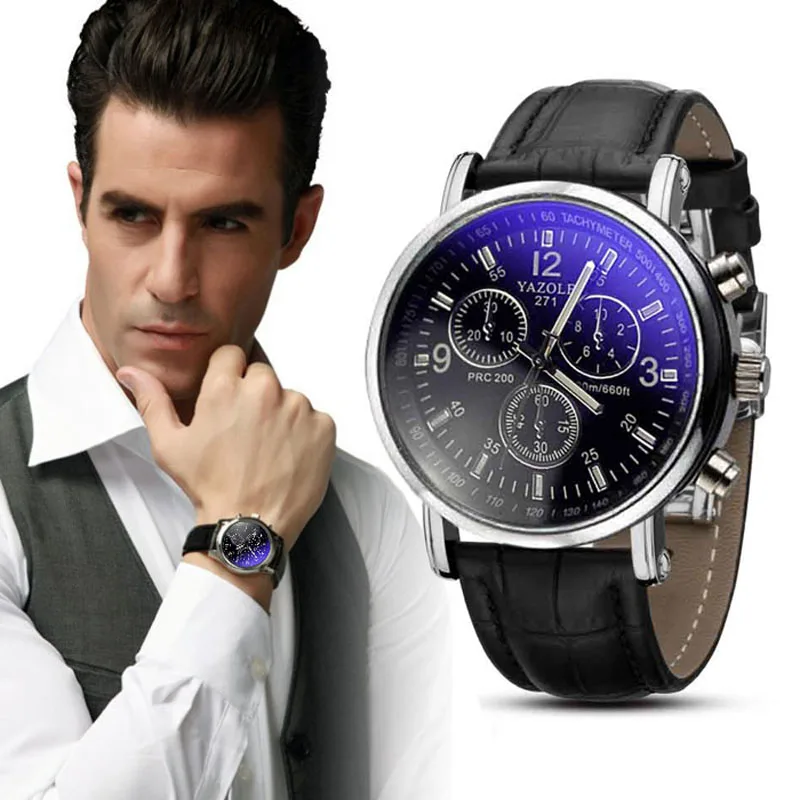 Relojes Hombre 2020 Роскошные модные мужские Аналоговые часы из искусственной кожи под