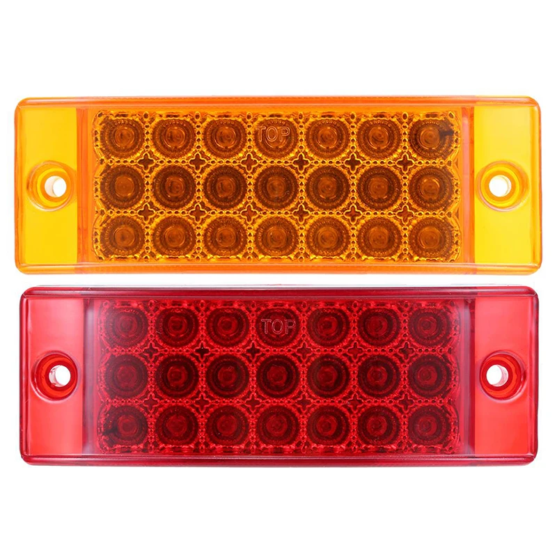 

2Pcs Car LED Side Marker Lights 12V Truck Bus 20LED Side Clearance Lamp Red Yellow