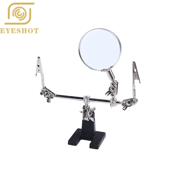 Помощь 3 й Ручной Лупа инструмент паяльник подставка с тиском зажим и 2.5x