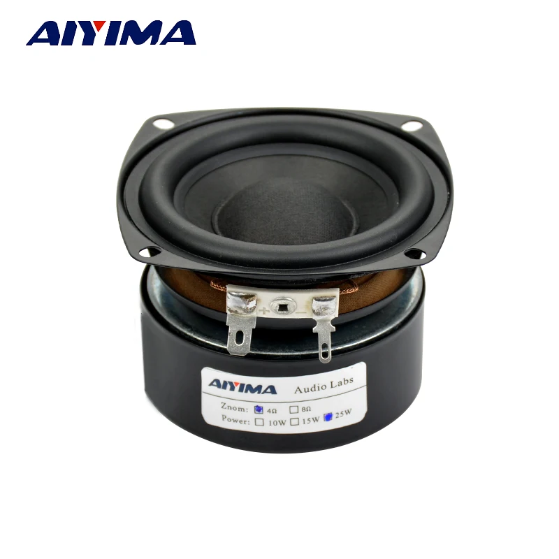 

AIYIMA 1Pcs 3 Inch Woofer Audio Sound Speaker HiFi Music Home Theater Subwoofer Speaker 4 8 Ohm 25W Bass Loudspeaker