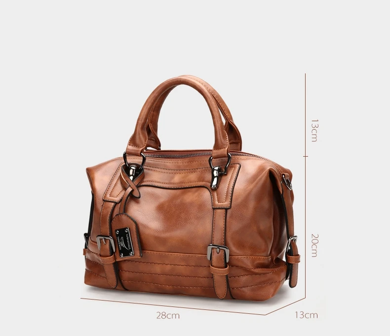 Винтаж Pu кожаный мешок Бостон качество чудаковатый Tote Chic Креста тела сумка