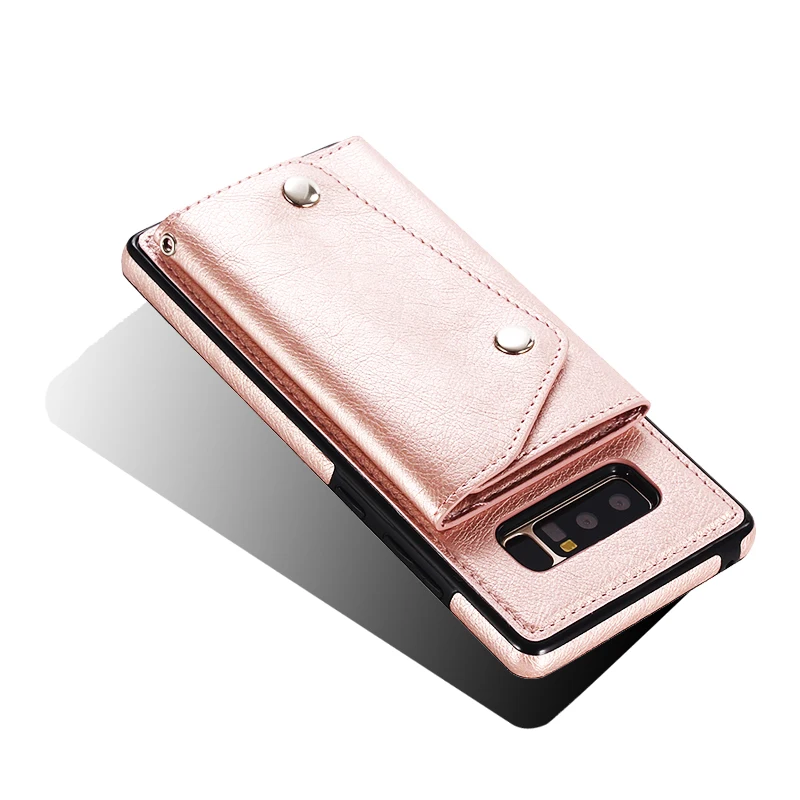 Лаконичный классический кожаный чехол бумажник в стиле ретро для Samsung Galaxy S9 S8 Plus S7