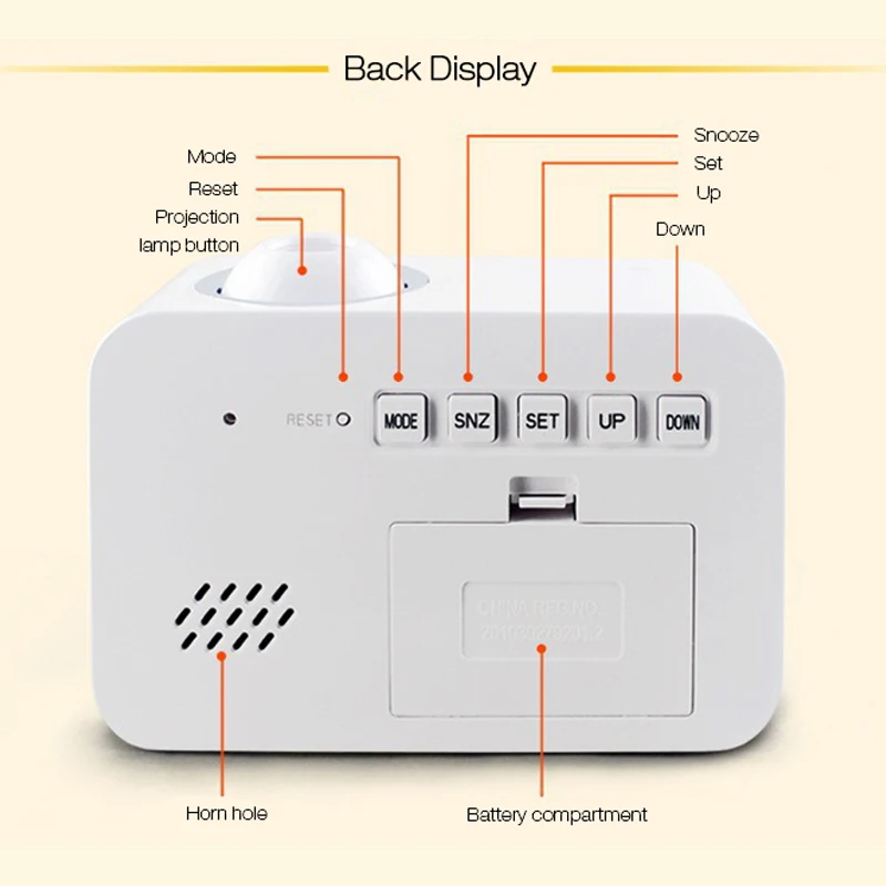 Будильник с проекцией и голосовой активацией ночсветильник подсветкой