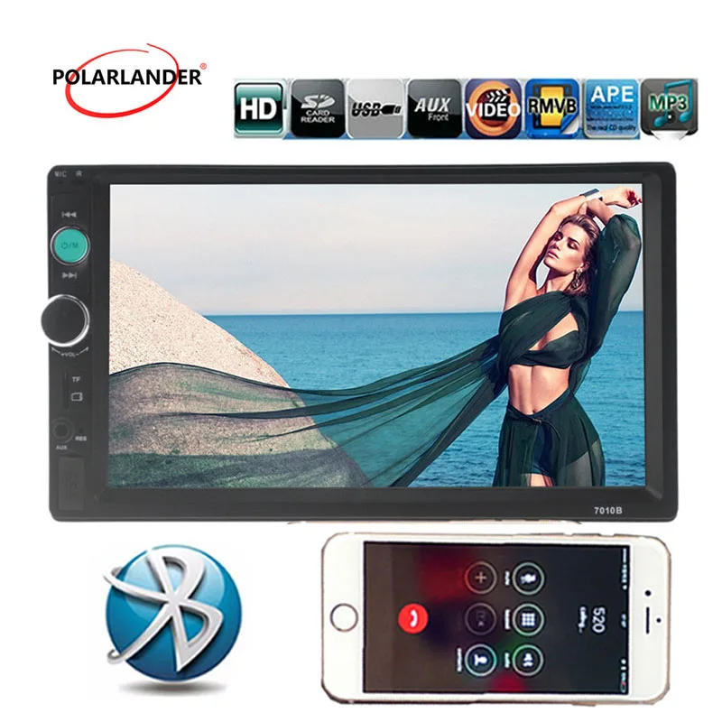 2 Din Car Stereo Radio MP4 Player 7 inch In Dash Touch Screen Bluetooth FM/USB/AUX/TF Electronics 4 languages Mirror Link | Автомобили и