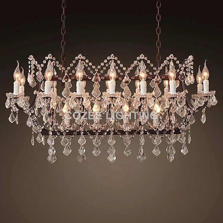 Винтажная Черная Металлическая Свеча люстры освещение Современная хрустальная