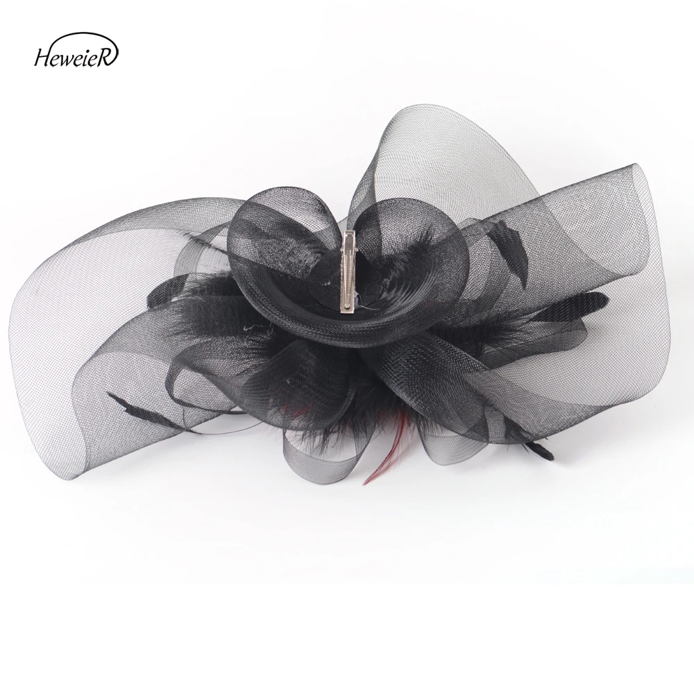 Новинка 2019 Женские аксессуары женские черные Большие сетчатые шляпки с цветами