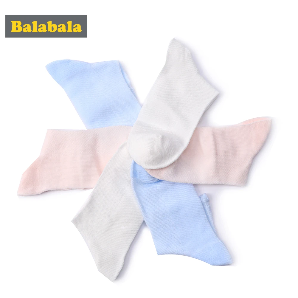 Balabala/3 пар/лот носки для девочек Однотонные детские летние повседневные Носки