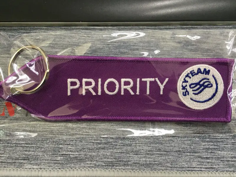 Purple 1pc Звезда ALLIANCE приоритет логотип брелок кольцо для ключей брелок вышитый брелок Подвески Подвеска для летной команды багажная бирка сумки бирки - Цвет: Purple 1pc