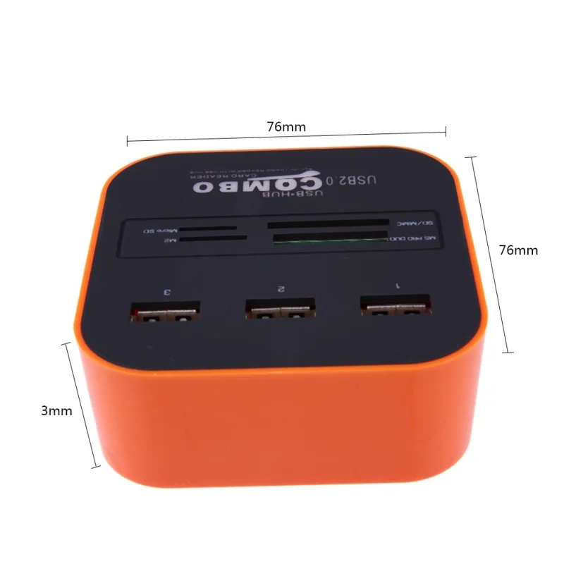 3 Порты и разъёмы USB кардридер многопортовый usb-адаптер комбо для портативных ПК Поддержка микро TF SD M2 MS SDHC MMC карты USB Hub 2,0