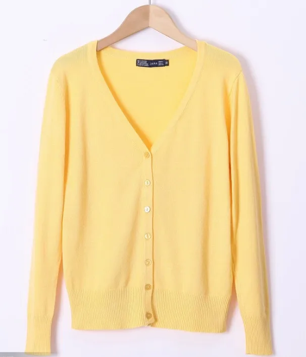 light yellow Модные свитера, Женский вязаный кардиган с длинным рукавом размера плюс 6xl, свитер с v-образным вырезом, Повседневный женский зимний теплый свободный свитер ouc1206 - Цвет: light yellow