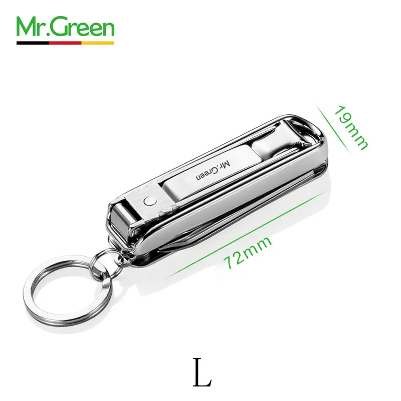 MR. GREEN многофункциональная машинка для стрижки ногтей из нержавеющей стали, пояс для пальцев, ножницы для колец, открывалка для бутылок, плоскогубцы, ножницы - Цвет: L
