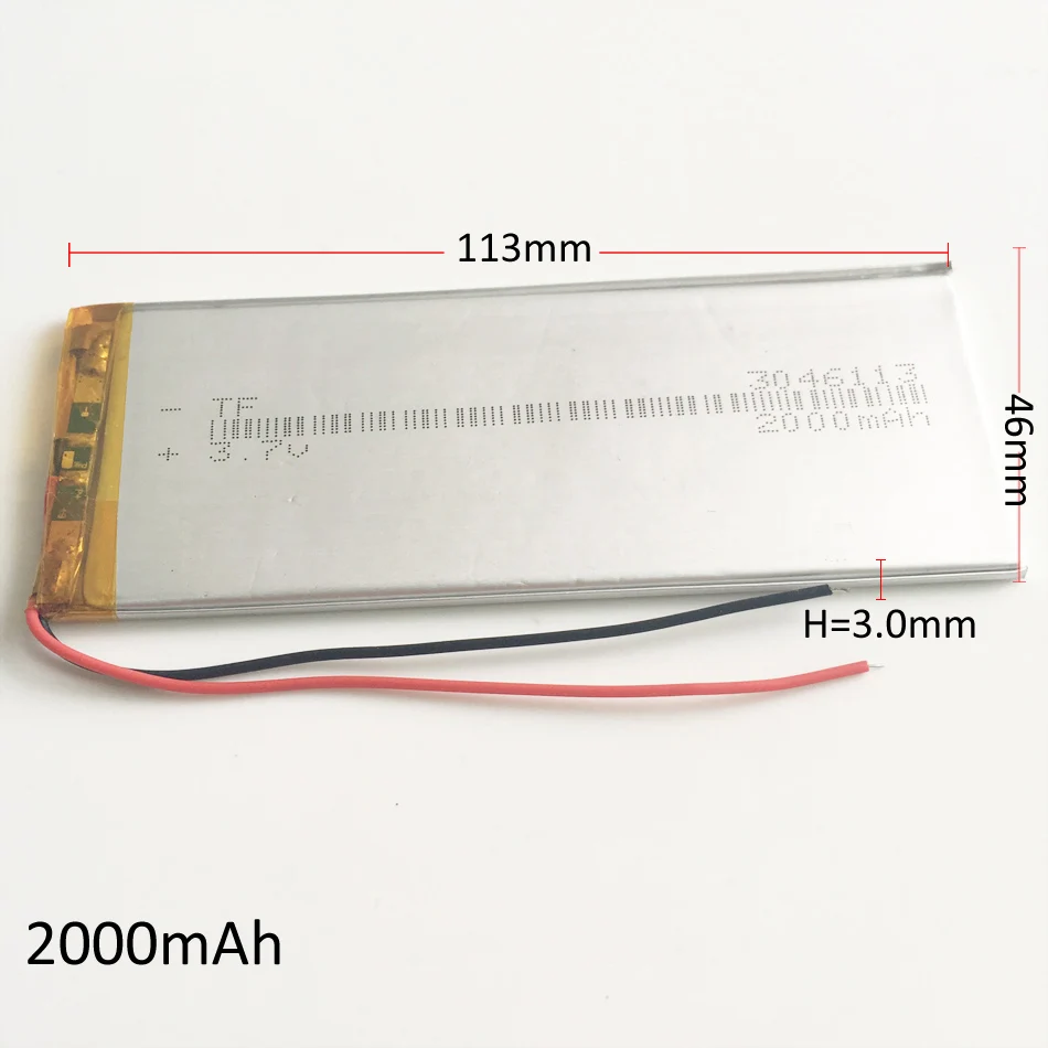 

Литий-полимерный перезаряжаемый аккумулятор 3,7 в, 2000 мАч, литий-полимерные аккумуляторы для камеры, DVD, GPS, смарт-часов, динамика, bluetooth 3046113