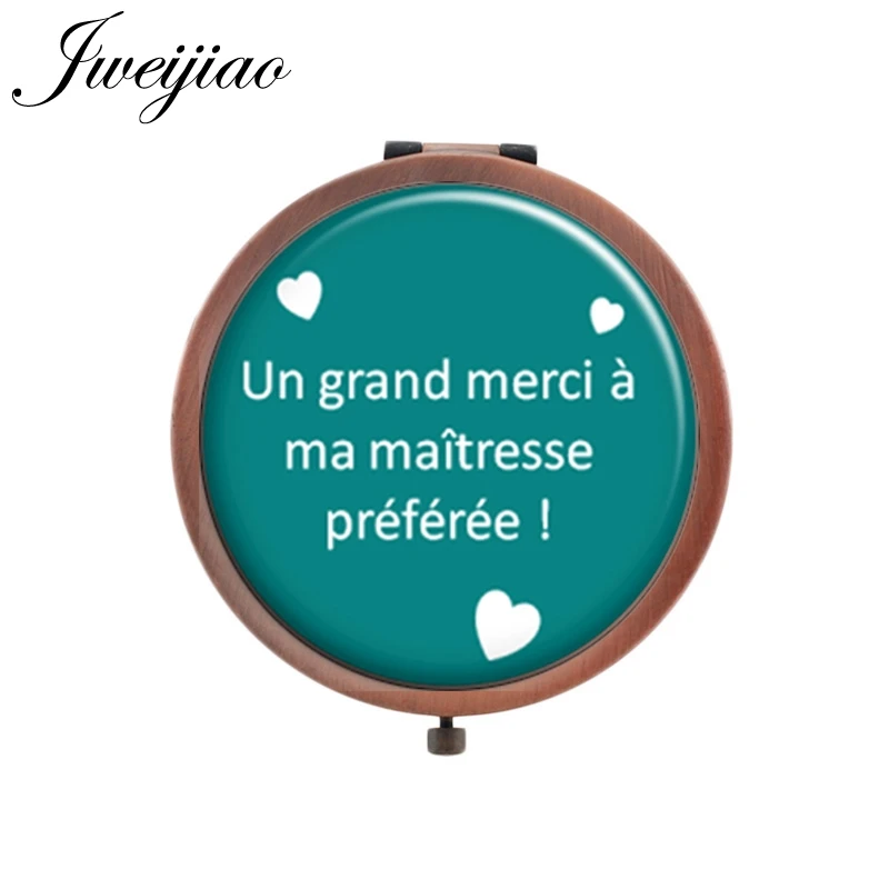 JWEIJIAO Merci Maitresse Брендовое компактное зеркало красота здоровье французская буква ручное зеркало маленькие зеркала для женщин CT290 - Цвет: CT310