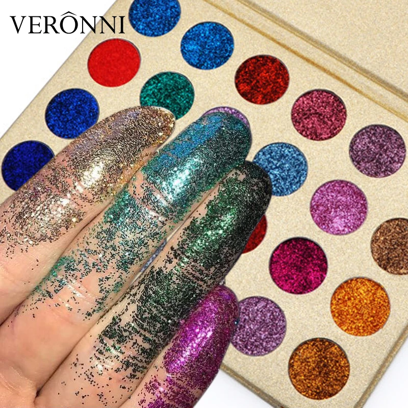 VERONNI 24 Colors Glitter Eyeshadow palette 2019 New Professional Eye Shadow Makeup Cosmetics Pressed Palettes Beauty |