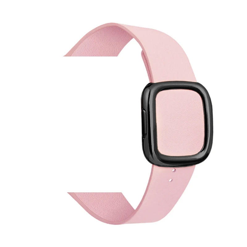 Pink 2 Кожаная Петля ремешок для apple watch группа 5 4 44/40 мм современный стиль браслет на запястье, аксессуары для наручных часов iWatch серии 3/2/1 42/38 мм - Цвет ремешка: Pink 2