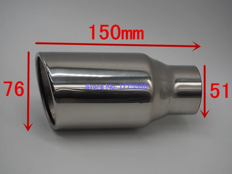 Stainless Steel Inlet 51mm(2&quot) Outlet 76mm(3&quot) Modified Racing Car Exhaust Muffler Tip End Pipe Tailpipe Double-Layer | Автомобили