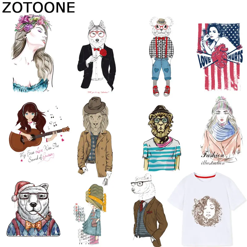 ZOTOONE наклейки с животными модные накладки для девочек железные на одежду