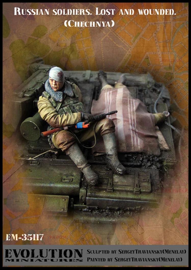 1/35 российские солдаты. Потерянный и раненый модель солдата из смолы GK военная