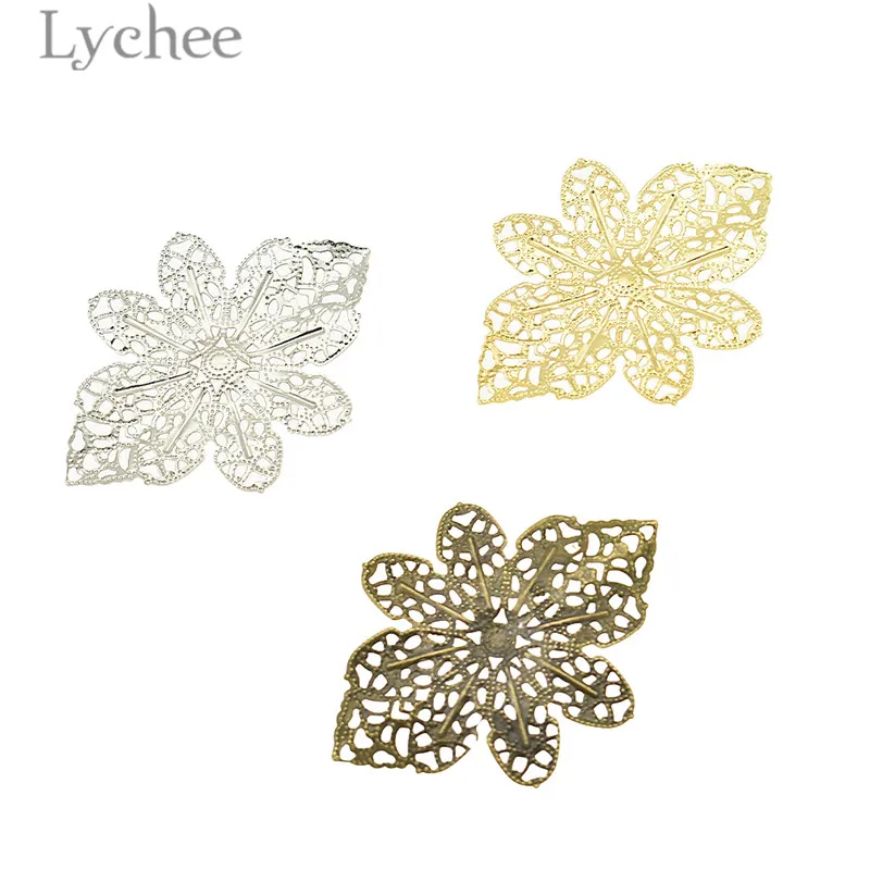 Lychee 20 шт металлические филигранные цветы с полым бантом скрапбукинг украшения DIY альбом украшения принадлежности