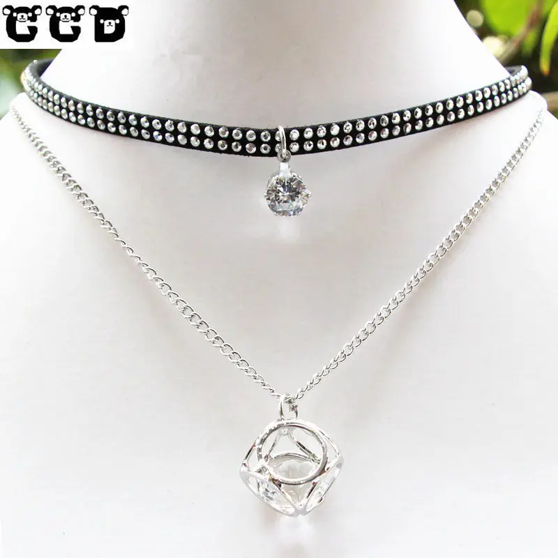 Женское колье-чокер из ПЗС 2018 Стразы массивное ожерелье с кристаллами свадебное