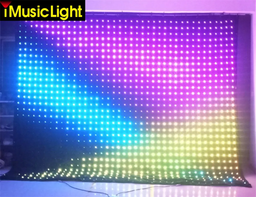 P10 3 mtr x 8 светодиодный видео занавес мягкий DJ Vision ткань дисплей DMX/PC | Лампы и