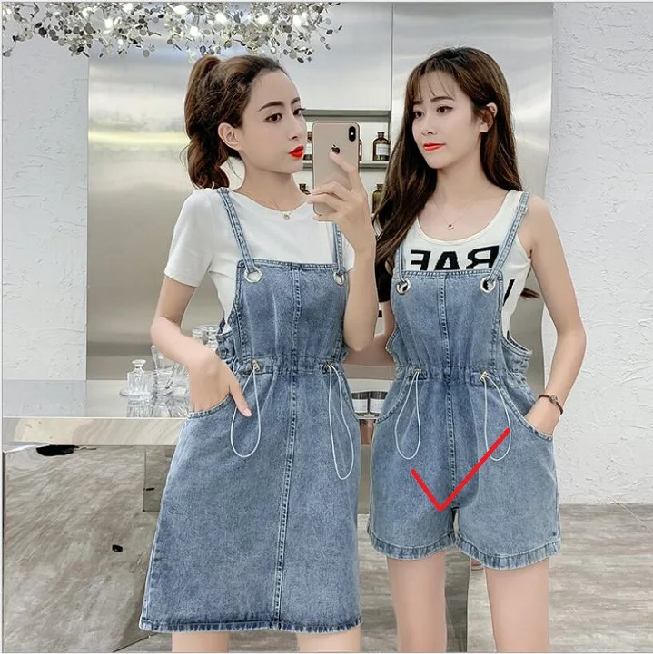 as shown short Размера плюс S-XL летние Винтаж комбинезон милый элегантный дизайн Для женщин джинсовые шорты синего цвета; юбка на подтяжках; Повседневное джинсовые комбинезон - Цвет: as shown short