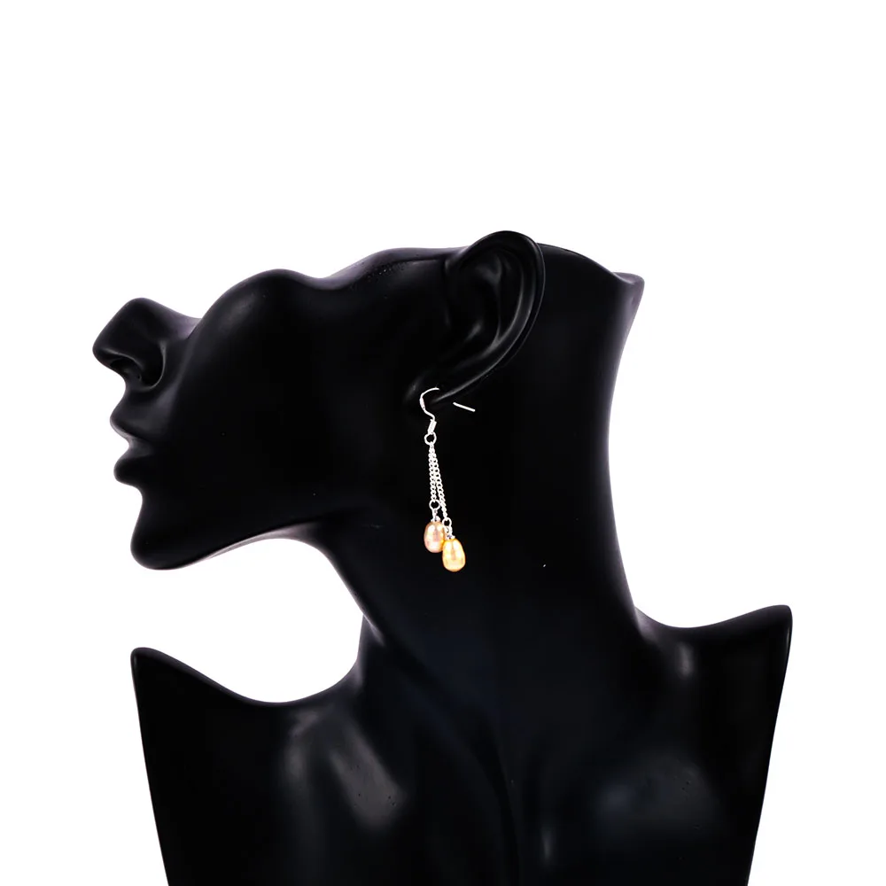 Natural Long Chain Pearl Dangle Earrings Beautiful Ladies Drop Three Colors Elegant Woman Fashion Freshwater | Украшения и