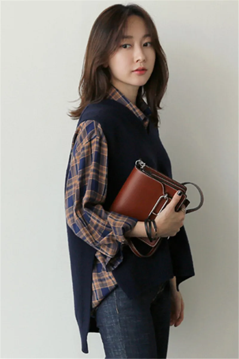 Новинка весна-осень 2019 Модный женский свободный шерстяной жилет свитер