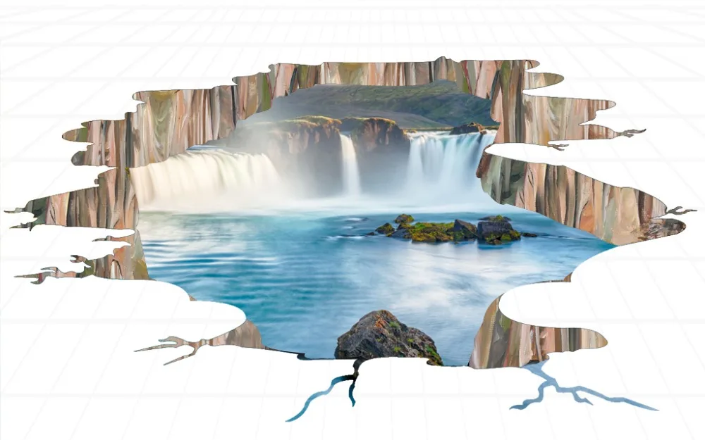 Новые европейские занавески фото трещина дорога водопад 3D затемненные для