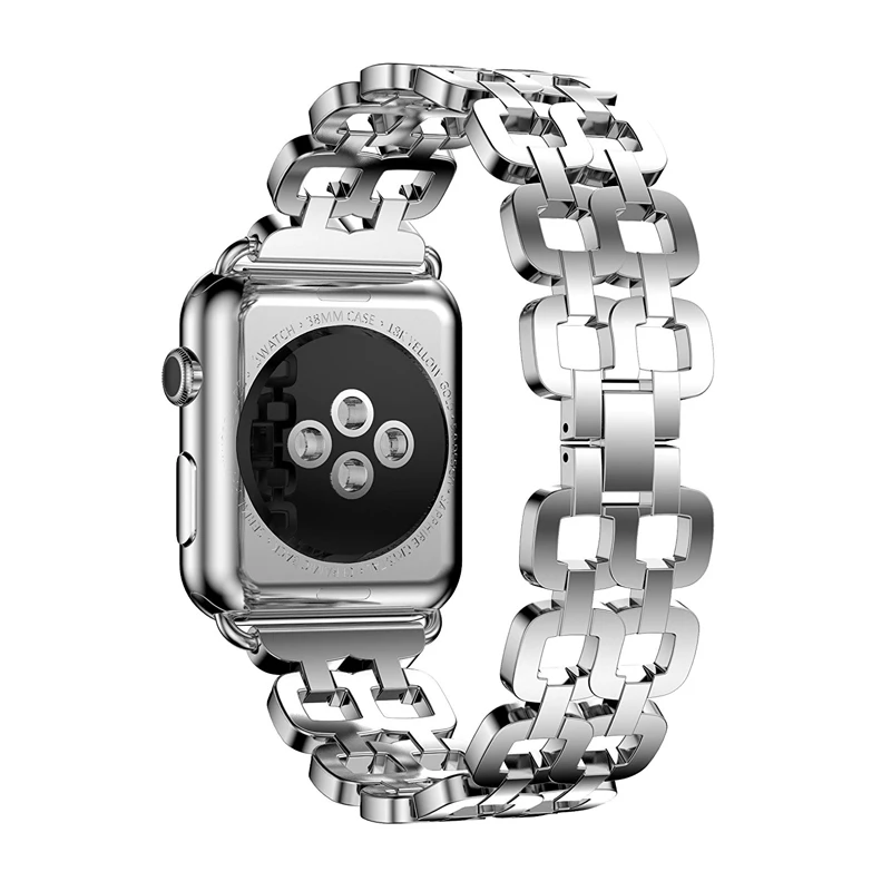silver Ремешок из нержавеющей стали для Apple watch band 4 44 мм 40 мм correa iwatch 4 5 42 мм 38 мм ремешок для часов браслет на запястье серия 5/4/3/2 - Цвет ремешка: silver