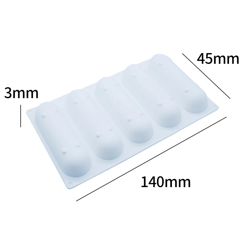 New 5 отверстий Oval подушка в форме силиконовые формы DIY мыло желе мусс Шоколад