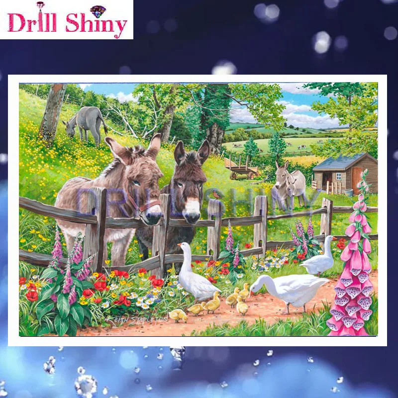 

Алмазная картина «сделай сам», Набор для вышивки крестом «Ослик», алмазная вышивка ручной работы, 5d Алмазная мозаика, стразы