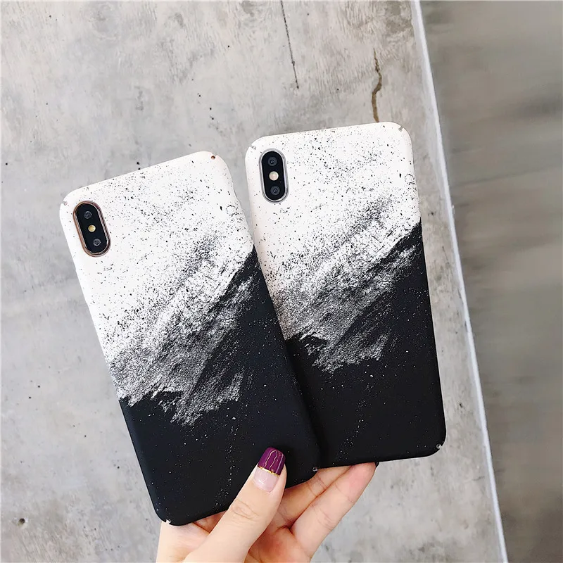 S2 Роскошный Жесткий чехол для ПК чехол для iPhone 7 8 Plus 6 6s Plus Чехол черный белый корпус полный Чехол для iPhone XS Max XR X Coque Fundas - Цвет: S2