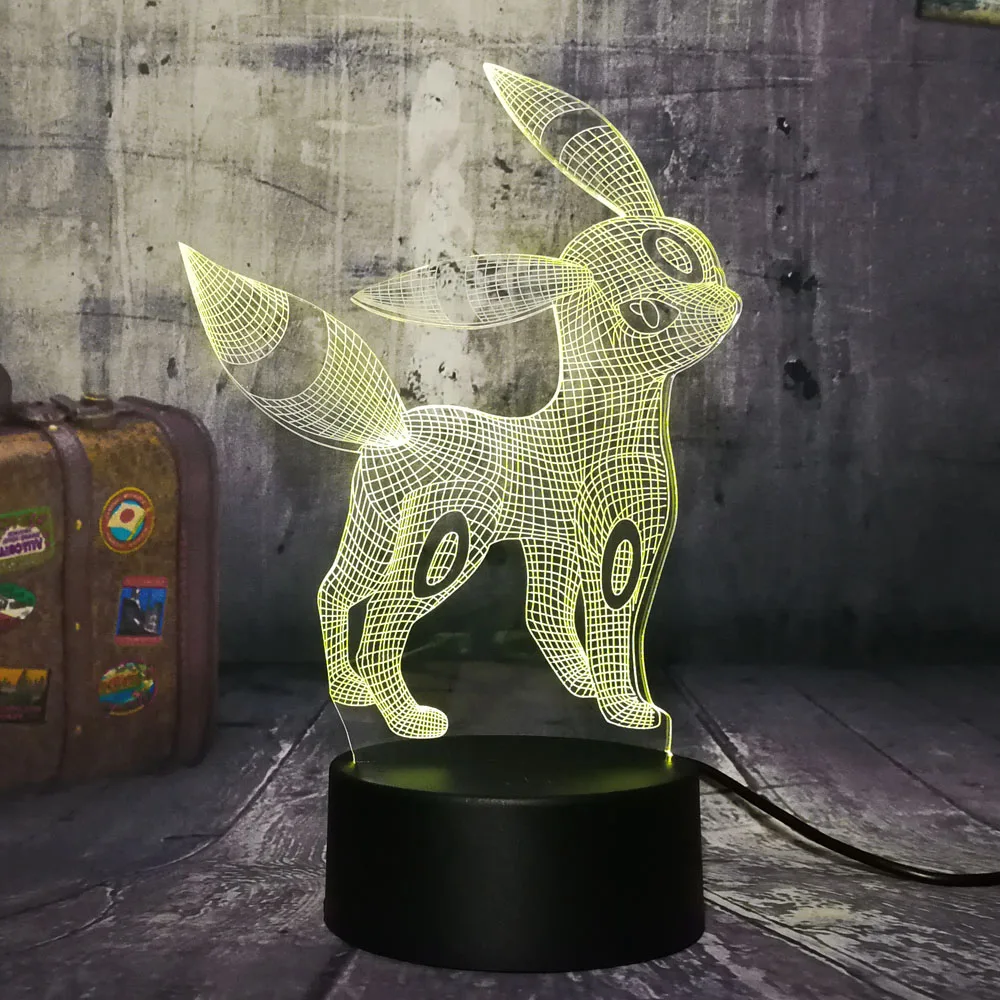 Новинка милые Umbreon игры Pokemon Go 3D Красивая Милая светодиодный Ночной светильник 7
