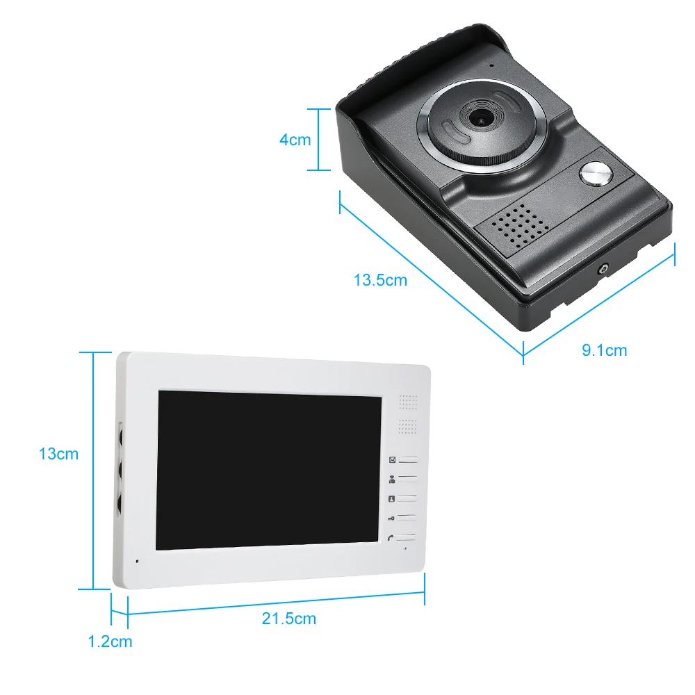 7-дюймовый цветной экран TFT-LCD Wird видео дверь 1 * внутренний монитор Внешняя камера