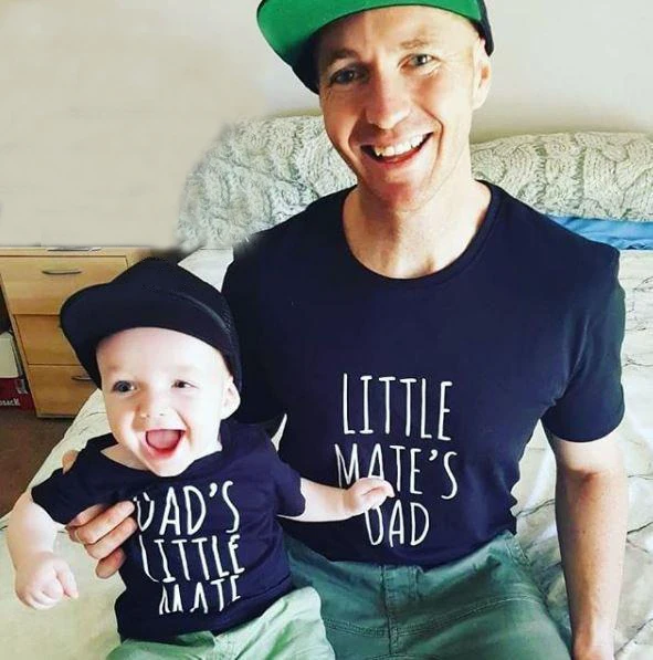 Camiseta a juego de pap&aacute; e hijo de peque&ntilde;o Mate, moda informal, Harajuku, para familia-0