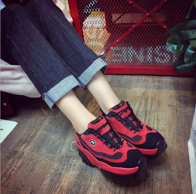 Новая мода стиль увеличение женская обувь дышащий повседневная Loafer Платформа